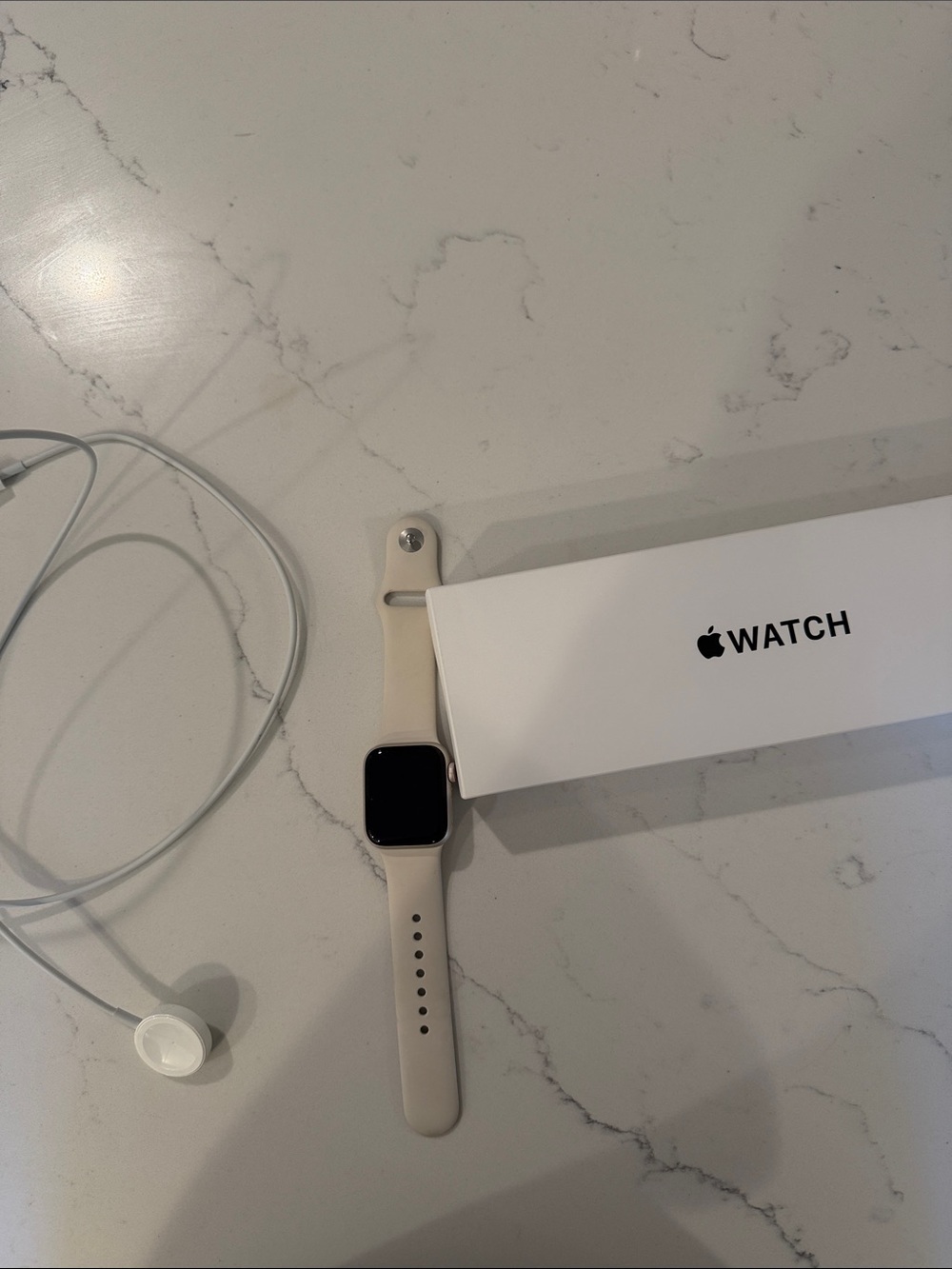 Apple Watch with Sandstone Sport Band